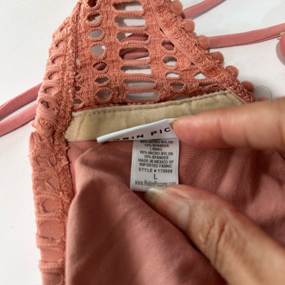 Robin Piccone Dusty Pink Crochet Bandeau - Picture 7 of 16